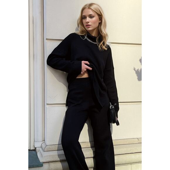 Lush Side Slit Turtleneck Sweater - Picture 2 of 4